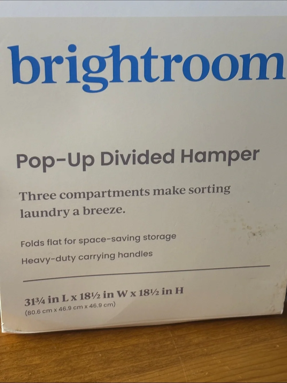 brightroom Pop-Up Divided Hamper - Gray Mesh NWT